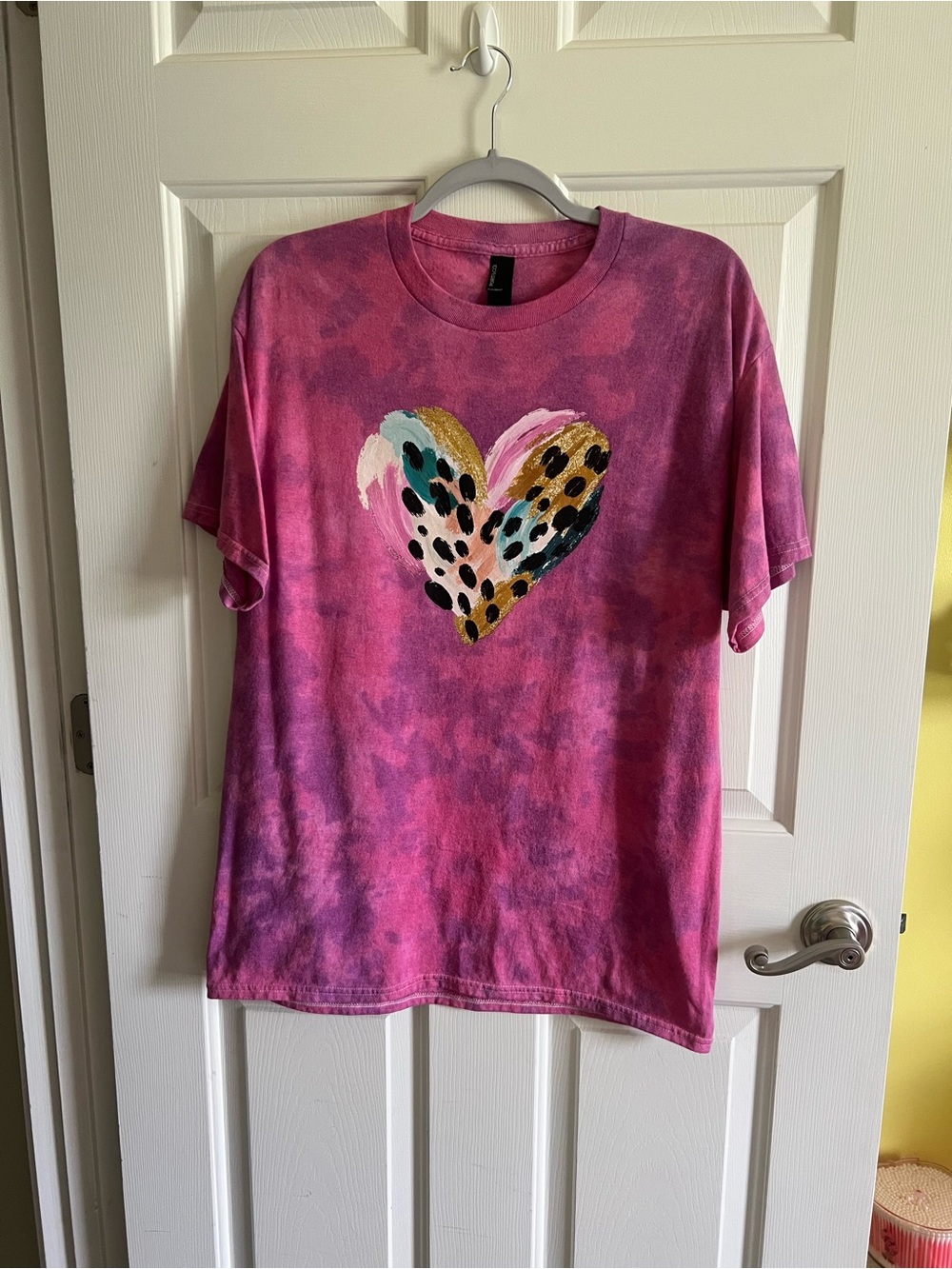 HAND TYE DYED -Port&Co Core Blend Heart size Large